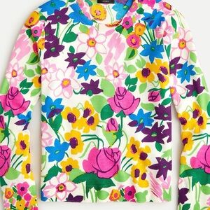 NWT JCrew Margot sweater in vibrant garden print - size L